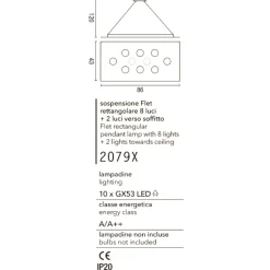 Lampadari Moderni-Affralux Lampadario led moderno per soggiorno flet