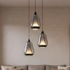 Lampadari Moderni-Selezionato da Mazzolaluce Lampadario led moderno per soggiorno vetri grigio fumo