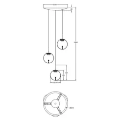 Lampadari Moderni-Fabas Luce Lampadario led moderno 3 sfere trasparenti ariel