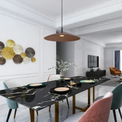 Lampadari Cucina-Selezionato da Mazzolaluce Lampadario led per cucina marrone piatto di vetro 60cm