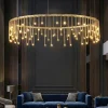 Lampadari Moderni-Selezionato da Mazzolaluce Lampadario led per salotto design moderno oro ramato