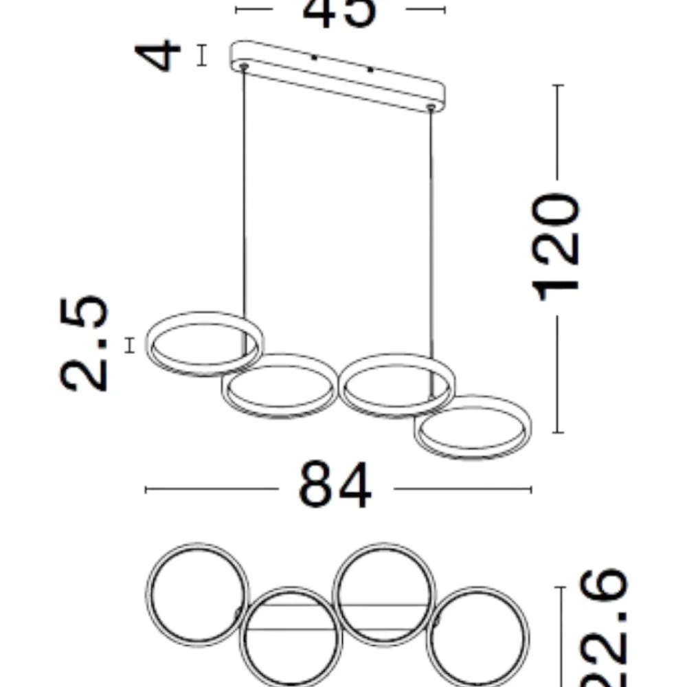 Lampadari Moderni-Selezionato da Mazzolaluce Lampadario led per soggiorno moderno nero design cerchi