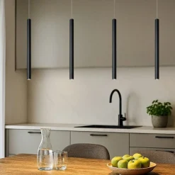 Lampadari Cucina-Selezionato da Mazzolaluce Lampadario led per tavolo pranzo cucina nero 16w 3000k dimmerabile