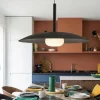 Lampadari Cucina-Selezionato da Mazzolaluce Lampadario led piatto nero sfera di vetro saliscendi per cucina