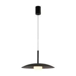 Lampadari Cucina-Selezionato da Mazzolaluce Lampadario led piatto nero sfera di vetro saliscendi per cucina