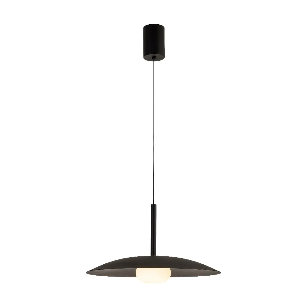 Lampadari Cucina-Selezionato da Mazzolaluce Lampadario led piatto nero sfera di vetro saliscendi per cucina