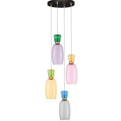 Lampadari Moderni-Selezionato da Mazzolaluce Lampadario led vetri multicolor per soggiorno