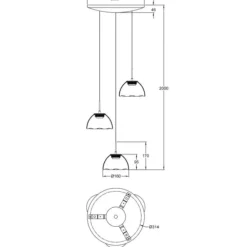 Lampadari Moderni-Fabas Luce Lampadario led 3 vetri pendenti fume moderno lucille