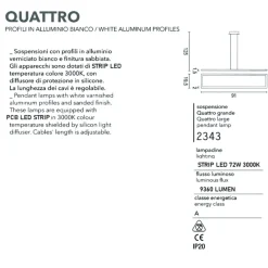 Lampadari Moderni-Affralux Lampadario led 72w 3000k bianco quattro per soggiorno