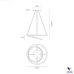 Lampadari Moderni-Vivida International Lampadario led 60w 3000k bianco moderno hurricane vivida