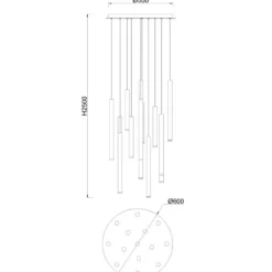 Lampadari Moderni-Selezionato da Mazzolaluce Lampadario led 84w 3000k cilindri multicolor per soggiorno moderno