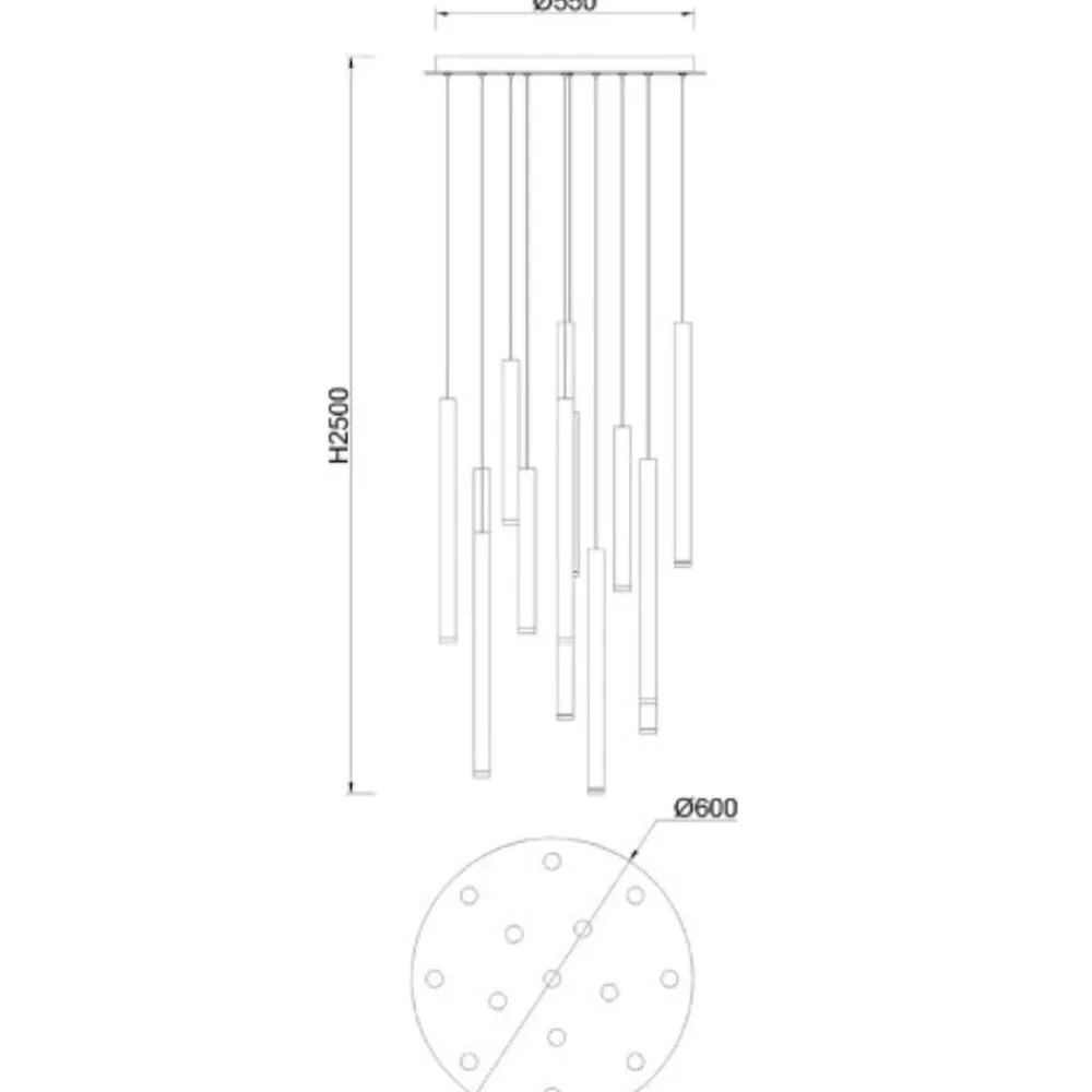 Lampadari Moderni-Selezionato da Mazzolaluce Lampadario led 84w 3000k cilindri multicolor per soggiorno moderno