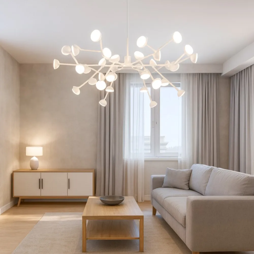 Lampadari Moderni-Selezionato da Mazzolaluce Lampadario led 100w 3000k design moderno bianco per soggiorno