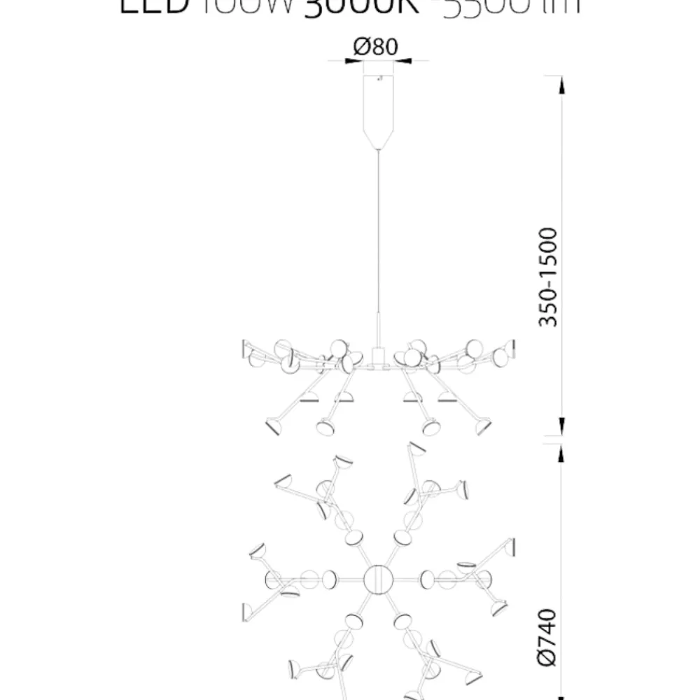 Lampadari Moderni-Selezionato da Mazzolaluce Lampadario led 100w 3000k design moderno bianco per soggiorno