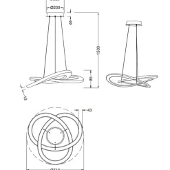Lampadari Moderni-Selezionato da Mazzolaluce Lampadario led 52w 3000k dimmerabile grigio per soggiorno moderno