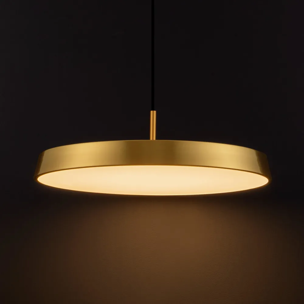 Lampadari Cucina-Selezionato da Mazzolaluce Lampadario led 37w 3000k disco oro per cucina