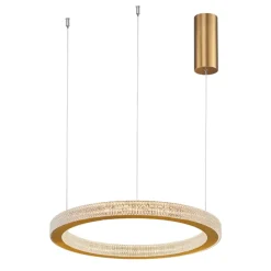 Lampadari Moderni-Selezionato da Mazzolaluce Lampadario led 40w 3000k dorato moderno cerchio per salotto