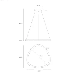 Lampadari Moderni-Vivida International Lampadario led 60w 3000k 4000k design moderno vivida lifering bianco 81cm