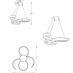 Lampadari Moderni-Selezionato da Mazzolaluce Lampadario led 52w 3000k moderno grigio dimmerabile per soggiorno