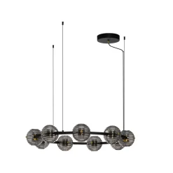 Lampadari Moderni-Selezionato da Mazzolaluce Lampadario led 91w 3000k moderno per soggiorno nero con vetri