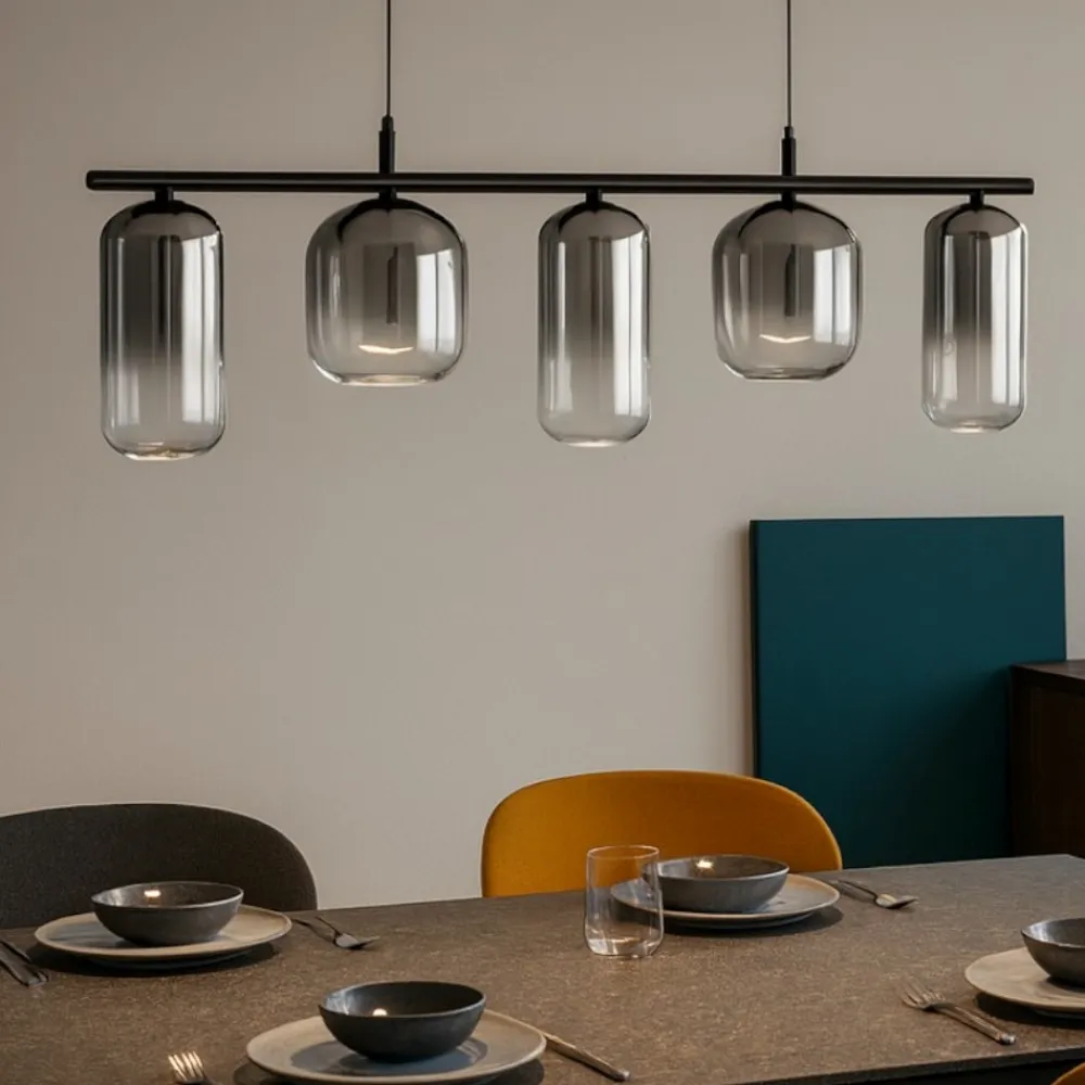 Lampadari Moderni-Selezionato da Mazzolaluce Lampadario led 19w 3000k moderno vetri fume per soggiorno