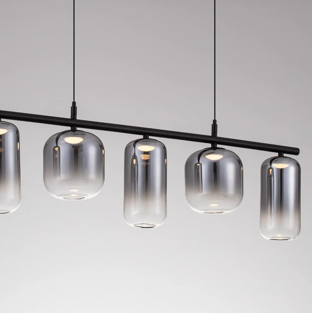 Lampadari Moderni-Selezionato da Mazzolaluce Lampadario led 19w 3000k moderno vetri fume per soggiorno