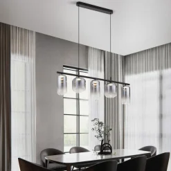 Lampadari Moderni-Selezionato da Mazzolaluce Lampadario led 19w 3000k moderno vetri fume per soggiorno