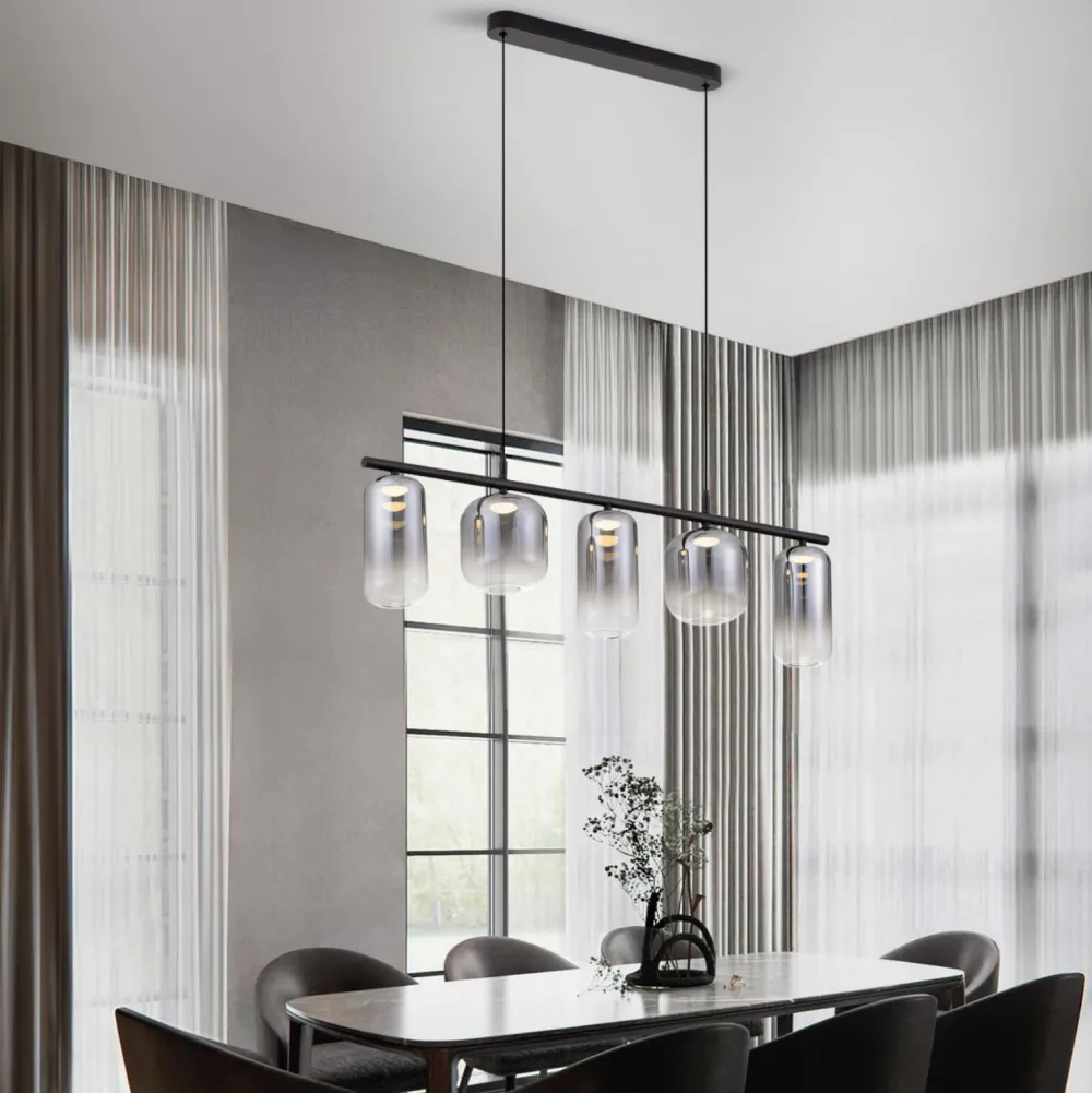 Lampadari Moderni-Selezionato da Mazzolaluce Lampadario led 19w 3000k moderno vetri fume per soggiorno