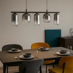 Lampadari Moderni-Selezionato da Mazzolaluce Lampadario led 19w 3000k moderno vetri fume per soggiorno