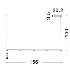 Lampadari Cucina-Selezionato da Mazzolaluce Lampadario led 30w 3000k nero barra orizzontale per cucina