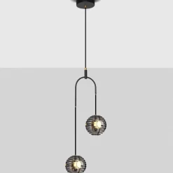 Lampadari Moderni-Selezionato da Mazzolaluce Lampadario led 20w 3000k nero bocce vetro fume