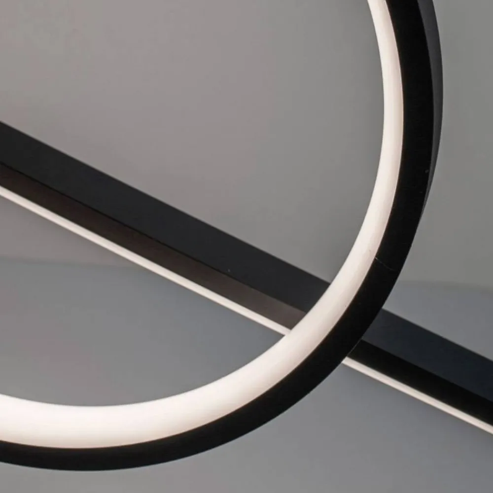 Lampadari Moderni-Selezionato da Mazzolaluce Lampadario led 30w 3000k nero moderno per soggiorno
