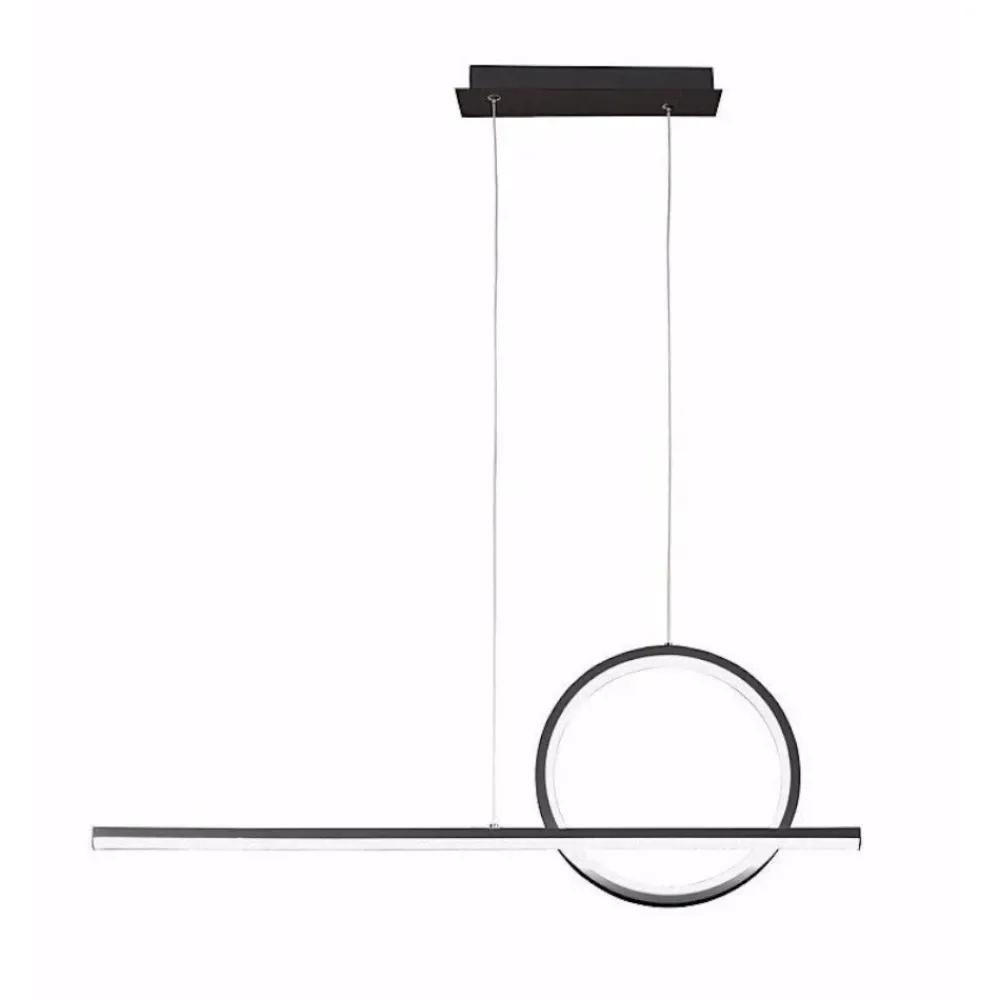 Lampadari Moderni-Selezionato da Mazzolaluce Lampadario led 30w 3000k nero moderno per soggiorno