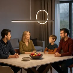Lampadari Moderni-Selezionato da Mazzolaluce Lampadario led 30w 3000k nero moderno per soggiorno