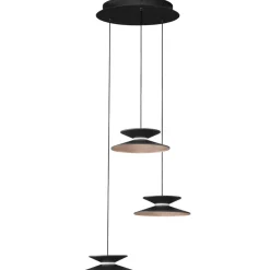 Lampadari Moderni-Selezionato da Mazzolaluce Lampadario led 15w 3000k nero oro moderna