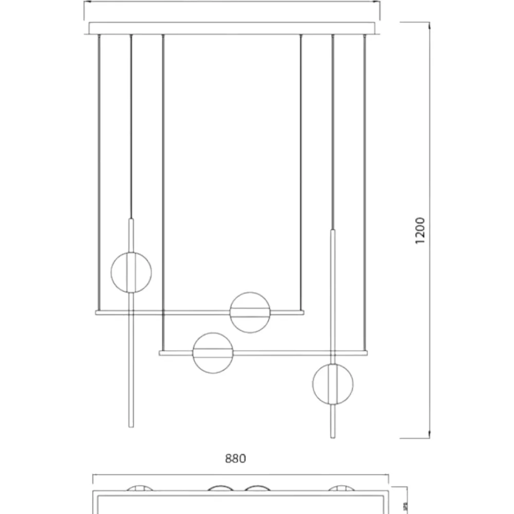 Lampadari Moderni-Selezionato da Mazzolaluce Lampadario led 32w 3000k nero oro sfere per soggiorno moderno