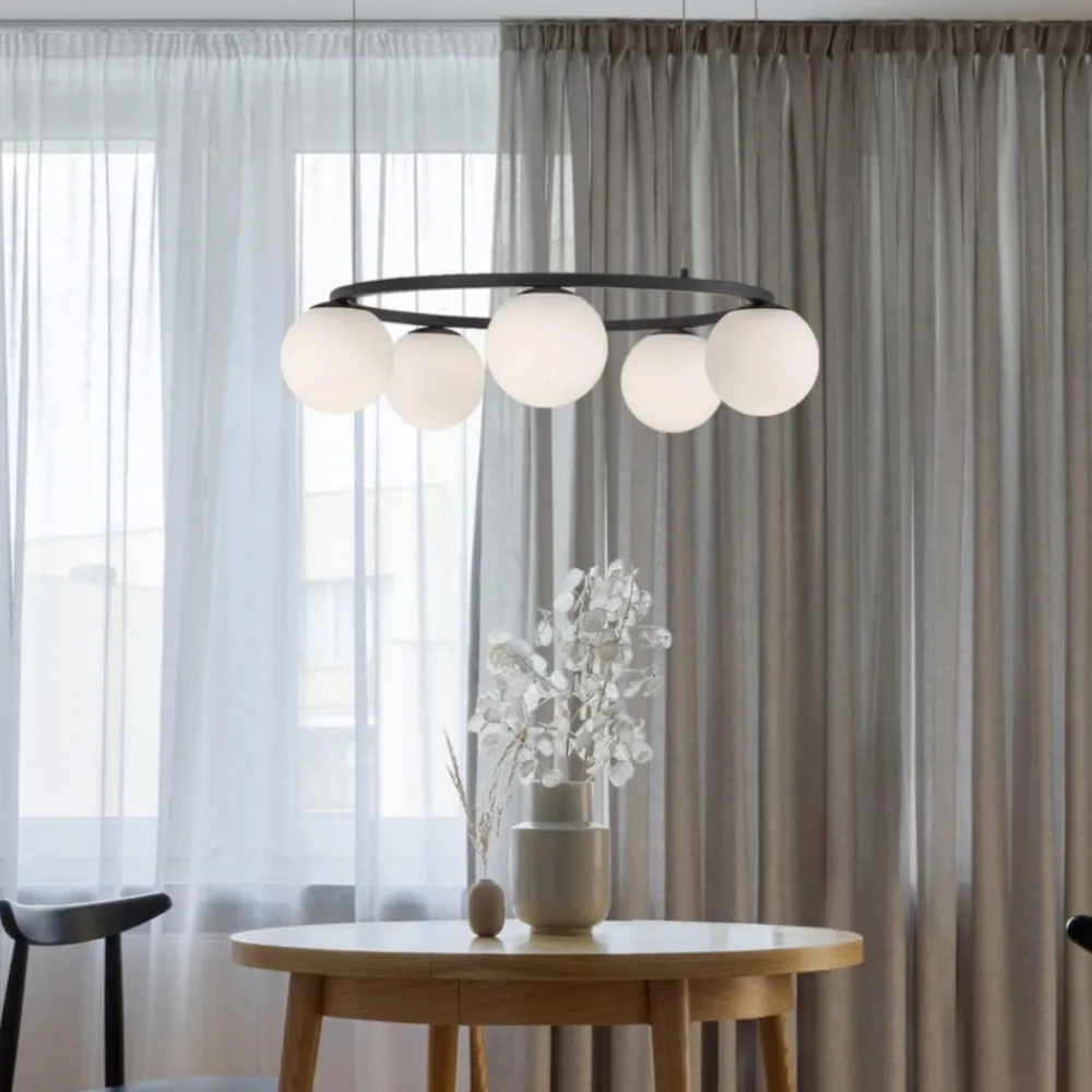 Lampadari Moderni-Selezionato da Mazzolaluce Lampadario led 30w 3200k nero per soggiorno moderno