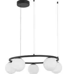 Lampadari Moderni-Selezionato da Mazzolaluce Lampadario led 30w 3200k nero per soggiorno moderno