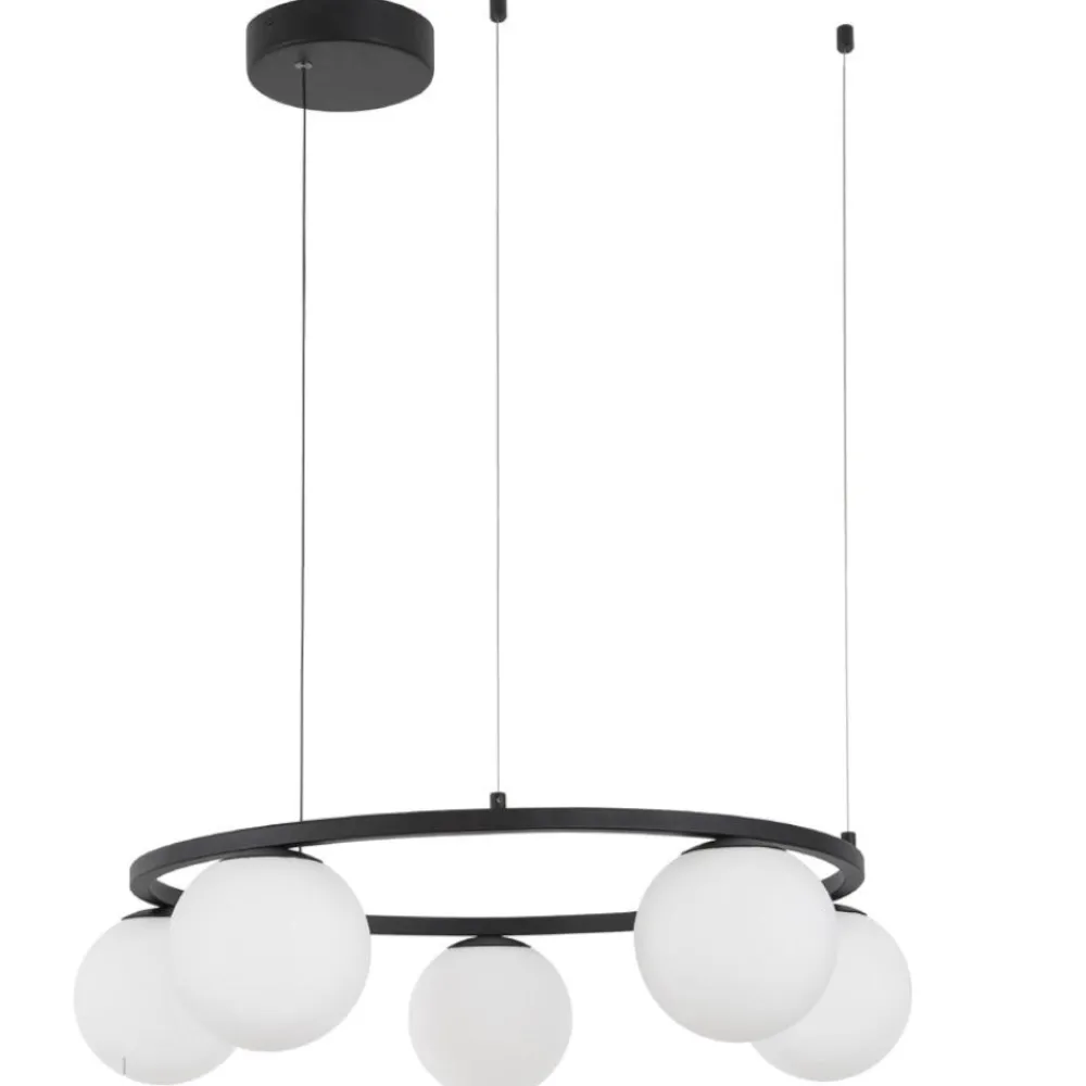 Lampadari Moderni-Selezionato da Mazzolaluce Lampadario led 30w 3200k nero per soggiorno moderno
