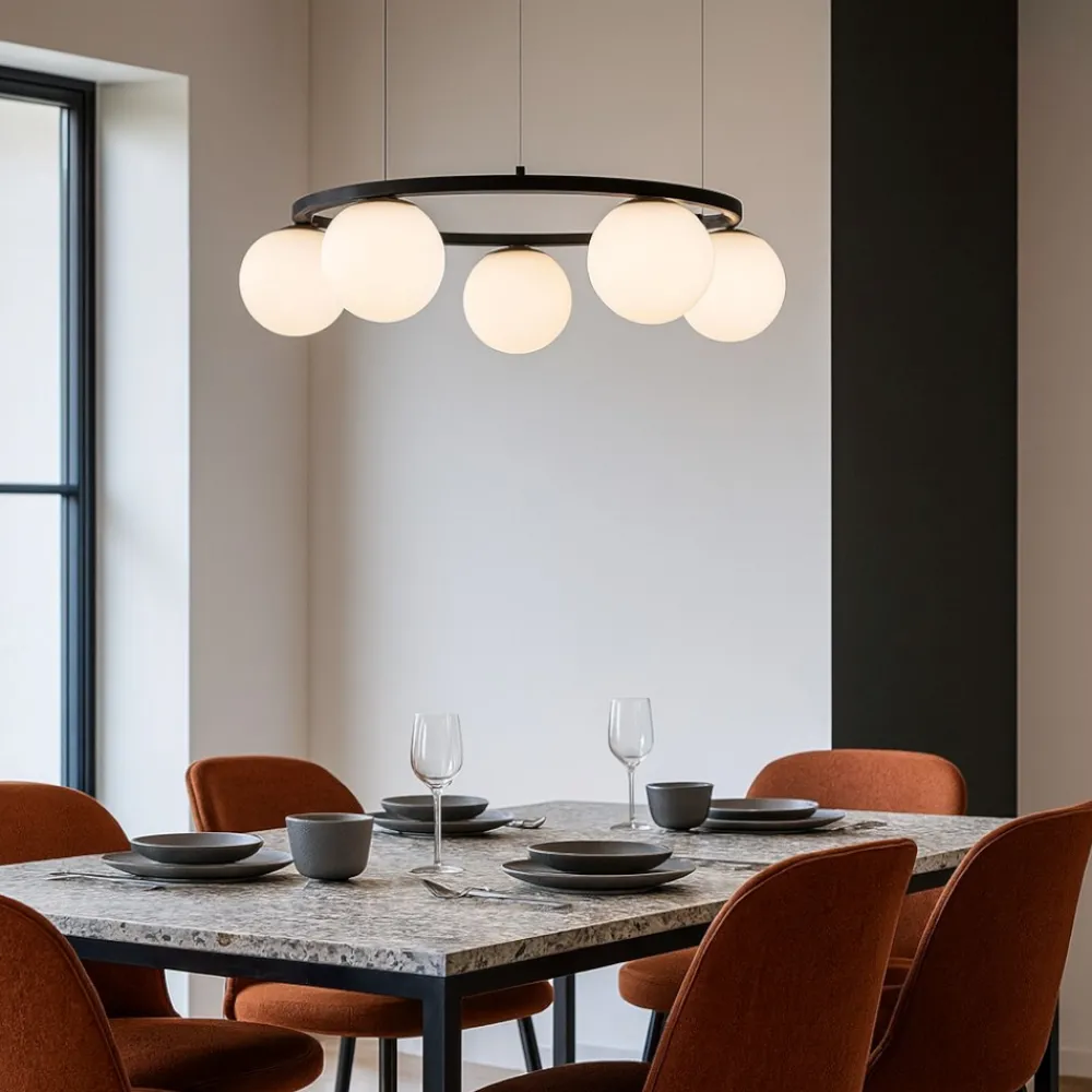 Lampadari Moderni-Selezionato da Mazzolaluce Lampadario led 30w 3200k nero per soggiorno moderno