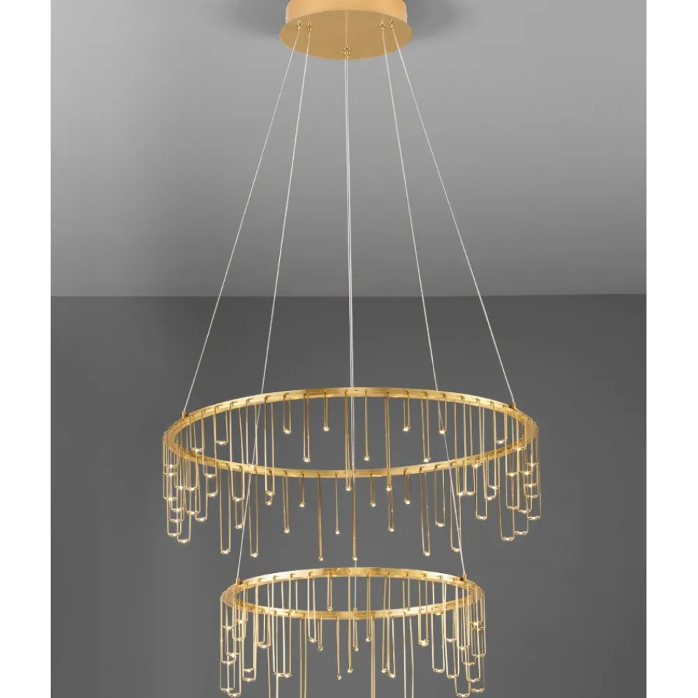 Lampadari Moderni-Selezionato da Mazzolaluce Lampadario led 41w 3000k oro ramato design moderno per soggiorno