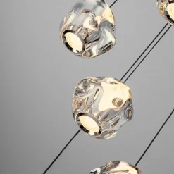 Lampadari Moderni-Selezionato da Mazzolaluce Lampadario led 25w 3000k 5 sfere pendenti per soggiorno moderno