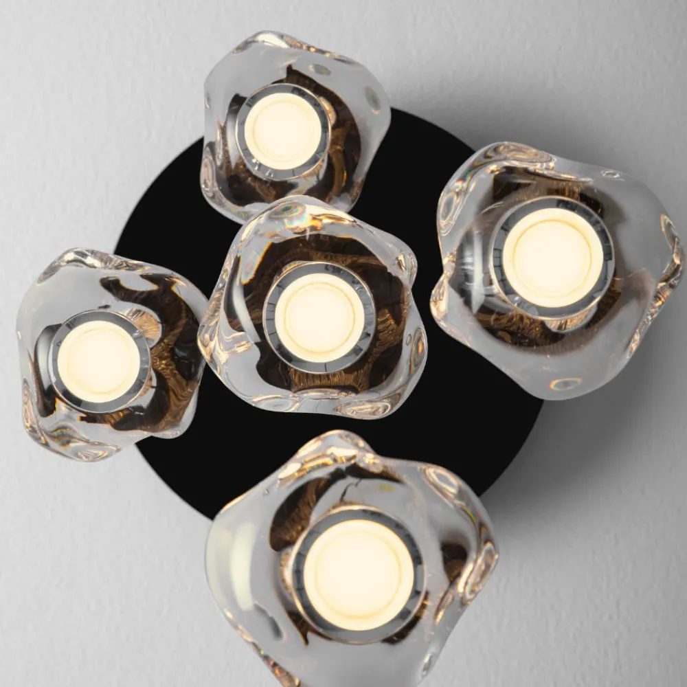 Lampadari Moderni-Selezionato da Mazzolaluce Lampadario led 25w 3000k 5 sfere pendenti per soggiorno moderno