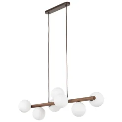 Lampadari Moderni-Selezionato da Mazzolaluce Lampadario legno noce per soggiorno moderno