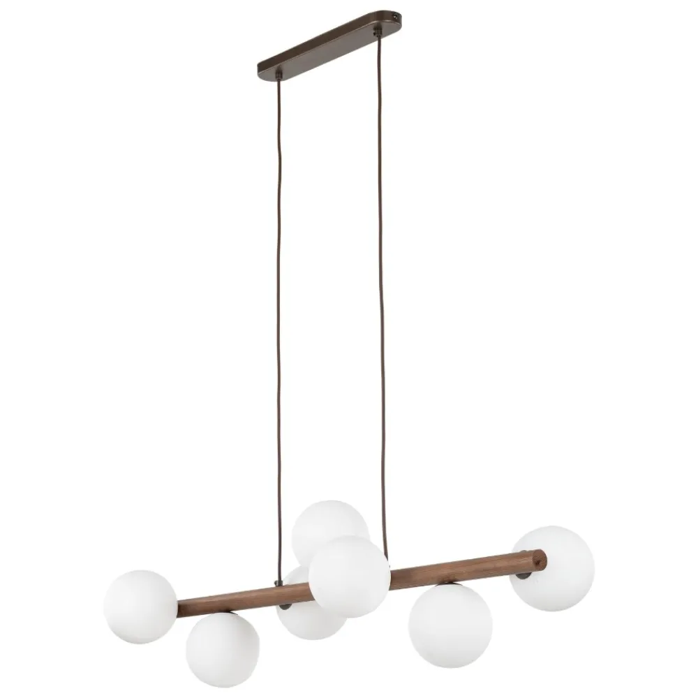 Lampadari Moderni-Selezionato da Mazzolaluce Lampadario legno noce per soggiorno moderno