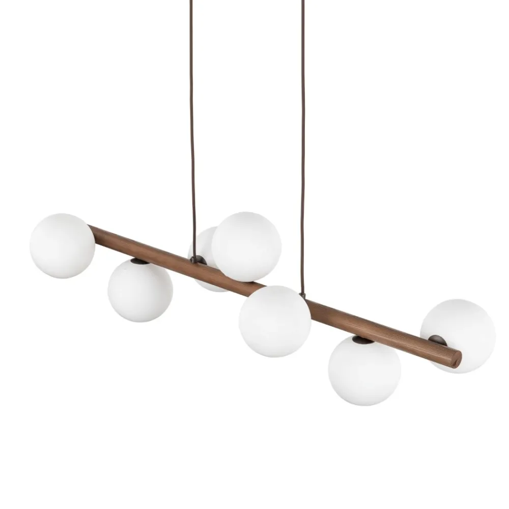Lampadari Moderni-Selezionato da Mazzolaluce Lampadario legno noce per soggiorno moderno