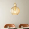 Lampadari Moderni-Perenz Illuminazione Lampadario lia perenz boccia 32cm di vetro cognac specchiato moderno