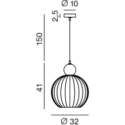 Lampadari Moderni-Perenz Illuminazione Lampadario lia perenz boccia 32cm di vetro cognac specchiato moderno
