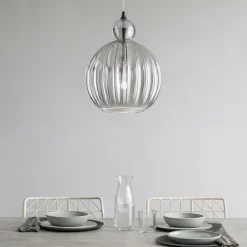 Lampadari Moderni-Perenz Illuminazione Lampadario lia perenz sfera di vetro 32cm fume specchiato
