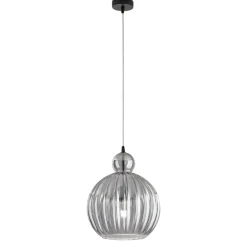 Lampadari Moderni-Perenz Illuminazione Lampadario lia perenz sfera di vetro 32cm fume specchiato